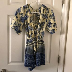 Yellow floral Romper